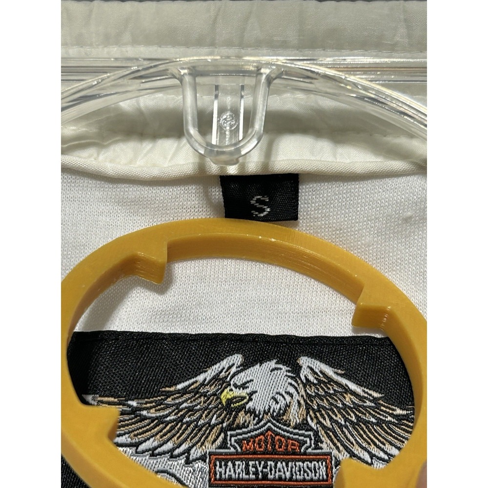 Womens Harley Davidson S‎ Cream Honeycomb Quilted Puffer Vest Embroidered - Picture 9 of 12